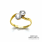Old Cut Diamond Crossover Ring