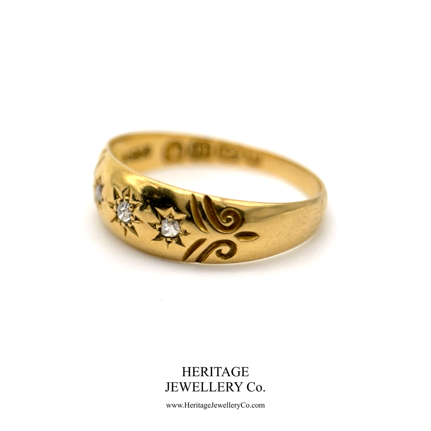 Victorian 3-Stone Diamond Gypsy Ring (c. 1876)