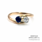 Antique Sapphire & Diamond Cross-Over Ring