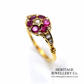 RESERVED - Antique Ruby Diamond Cluster Ring