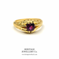 Antique Ruby Solitaire Gypsy Ring