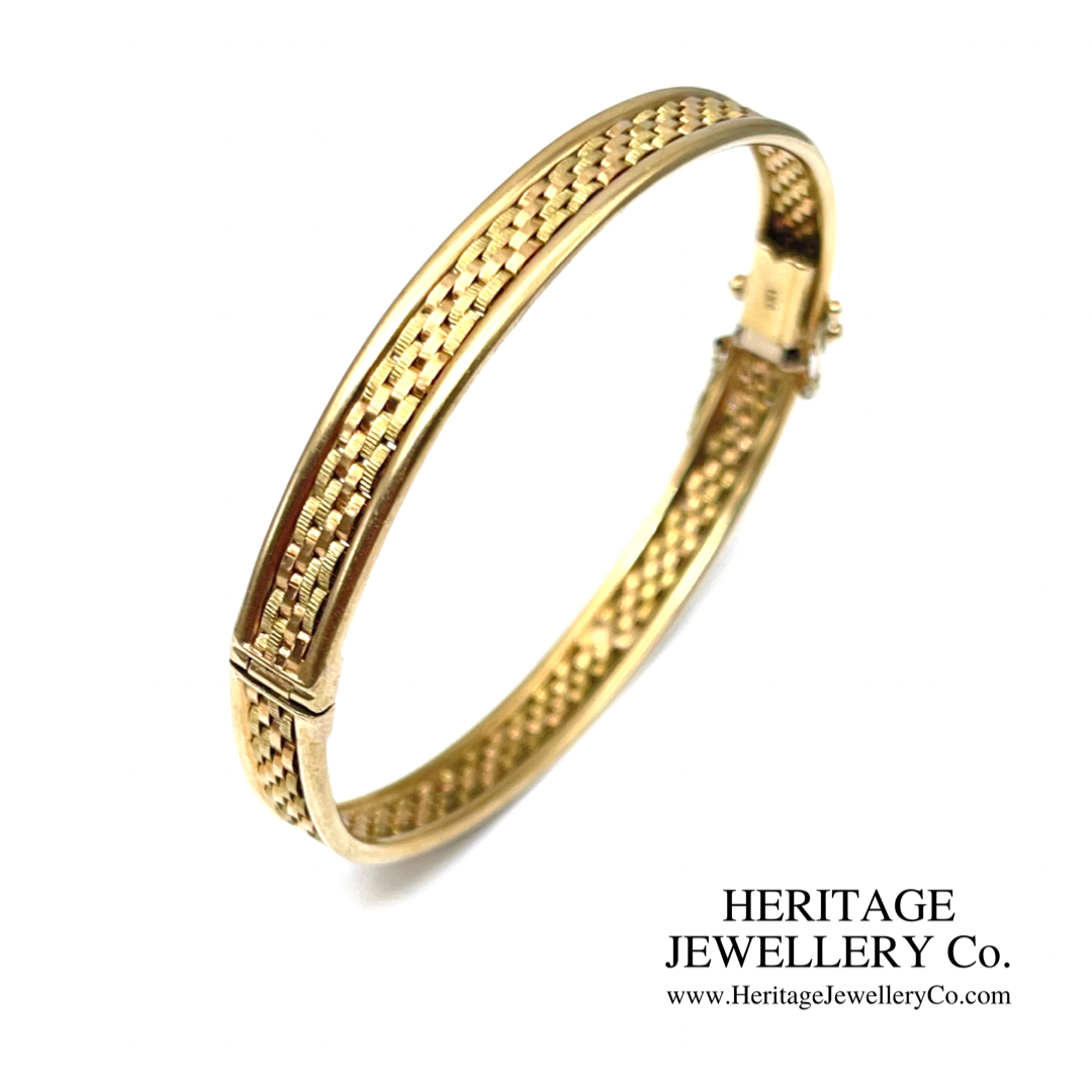 Vintage Woven Gold Bangle Bracelet