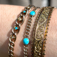 Antique Turquoise & Pearl Curb Bracelet