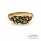 Victorian Green Garnet and Diamond Gypsy Ring (18ct; c.1890-1900)