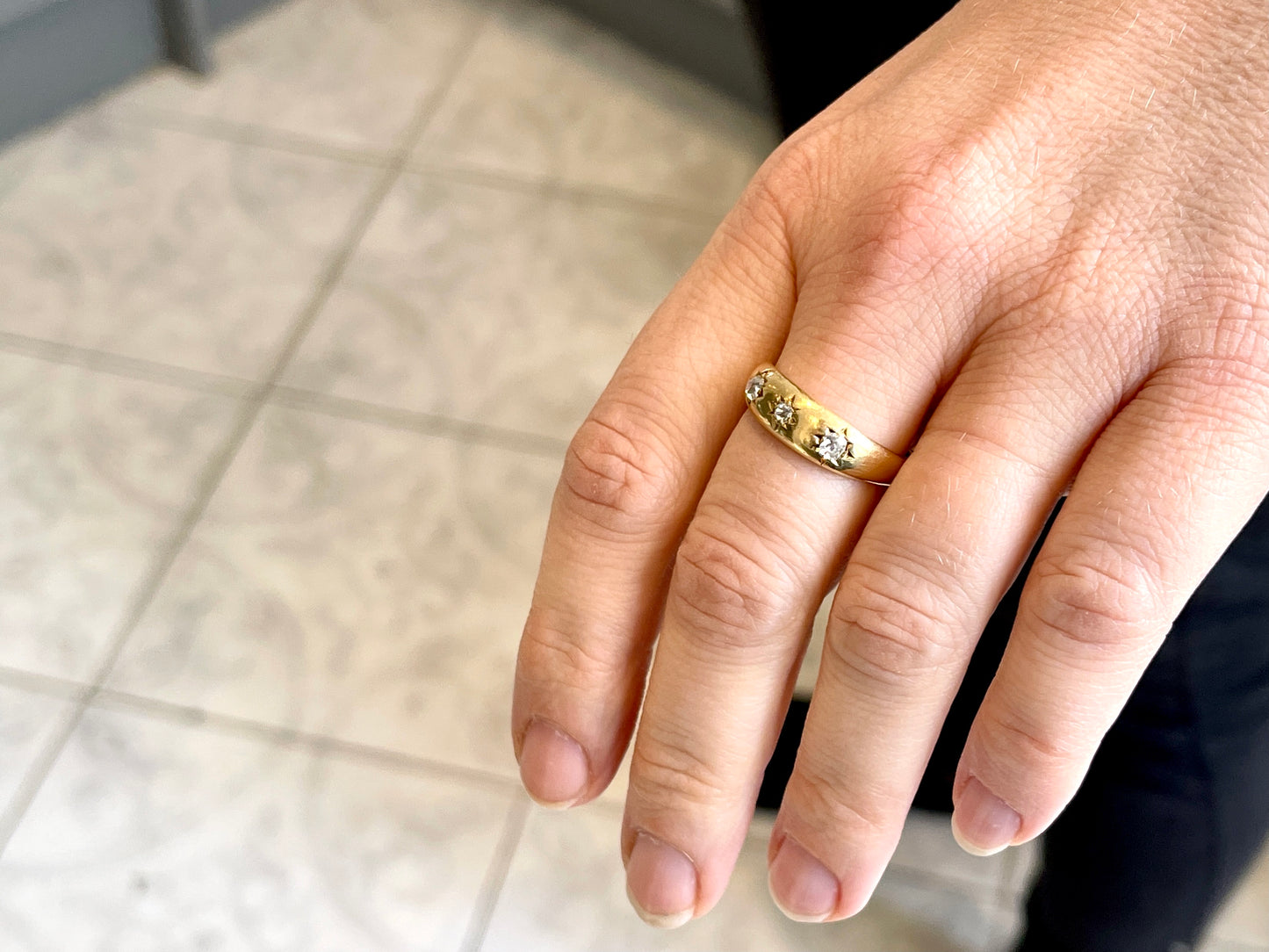Antique 3-Stone Diamond Gypsy Ring