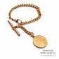 Antique Curb Chain Bracelet with T-Bar and Medallion
