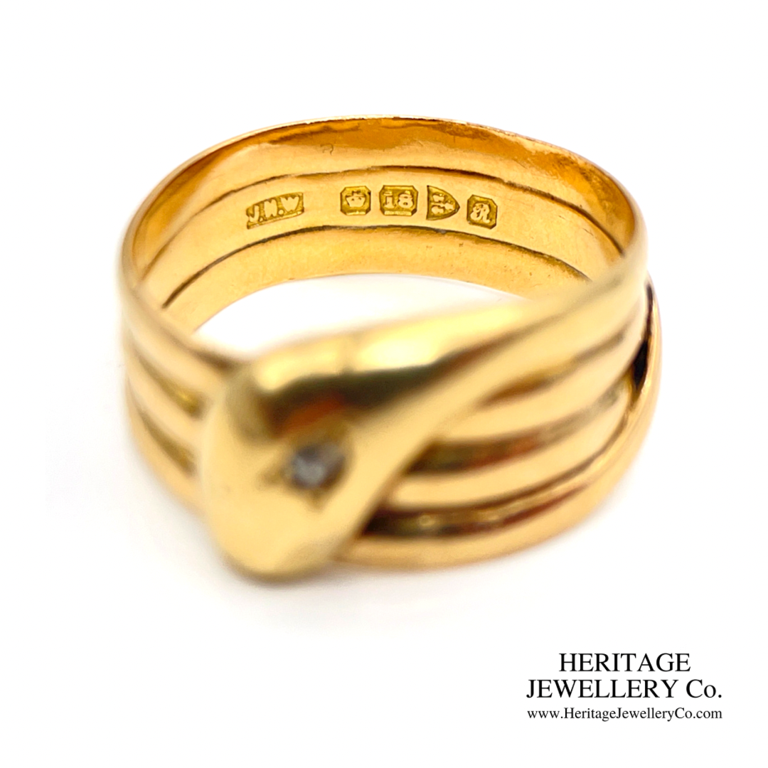 Antique Diamond Snake Ring (18ct gold)