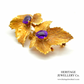 Amethyst Leaf Brooch 18ct