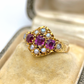 Victorian Garnet & Pearl Ring (15ct; c.1900)