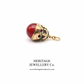 Gold Carnelian Orb Fob Seal Pendant