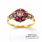 RESERVED - Antique Ruby Diamond Cluster Ring