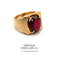 Antique Period Signet Ring with Fire Garnet (9ct Gold)