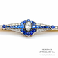 Antique Navette Diamond and Sapphire Brooch