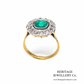 Art Deco Emerald and Diamond Cluster Ring