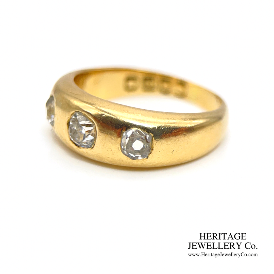 RESERVED - Antique Diamond Gypsy Ring (18ct gold)