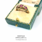 Victorian Garnet, Emerald & Pearl Ring (15ct gold; c.1876)