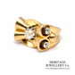 French Diamond Odeonesque Retro Ring
