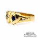 Antique Sapphire & Diamond Heart Ring (18ct gold)