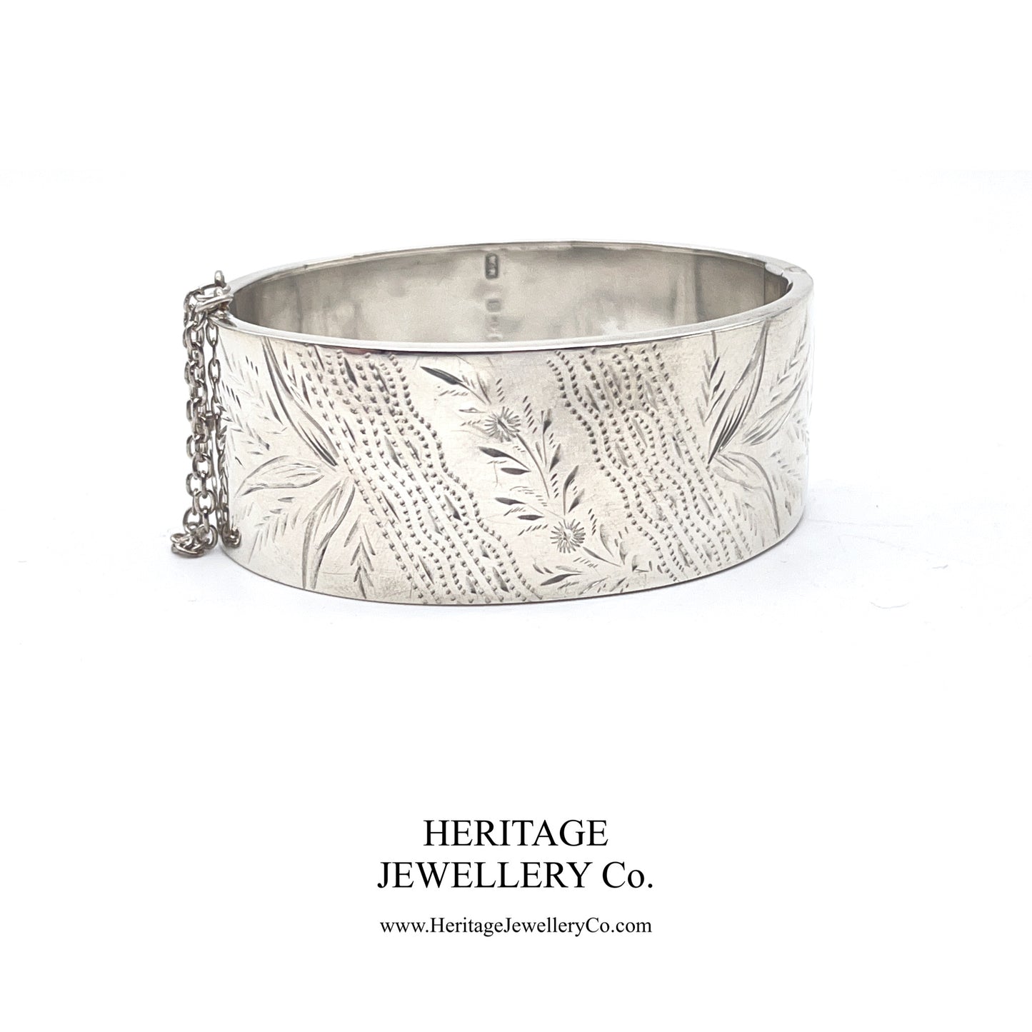 Antique Victorian Silver Bangle Bracelet (c. 1884)