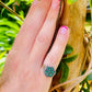 Cabochon Emerald and Rose Diamond Ring