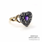 Victorian Diamond and Amethyst Heart Ring