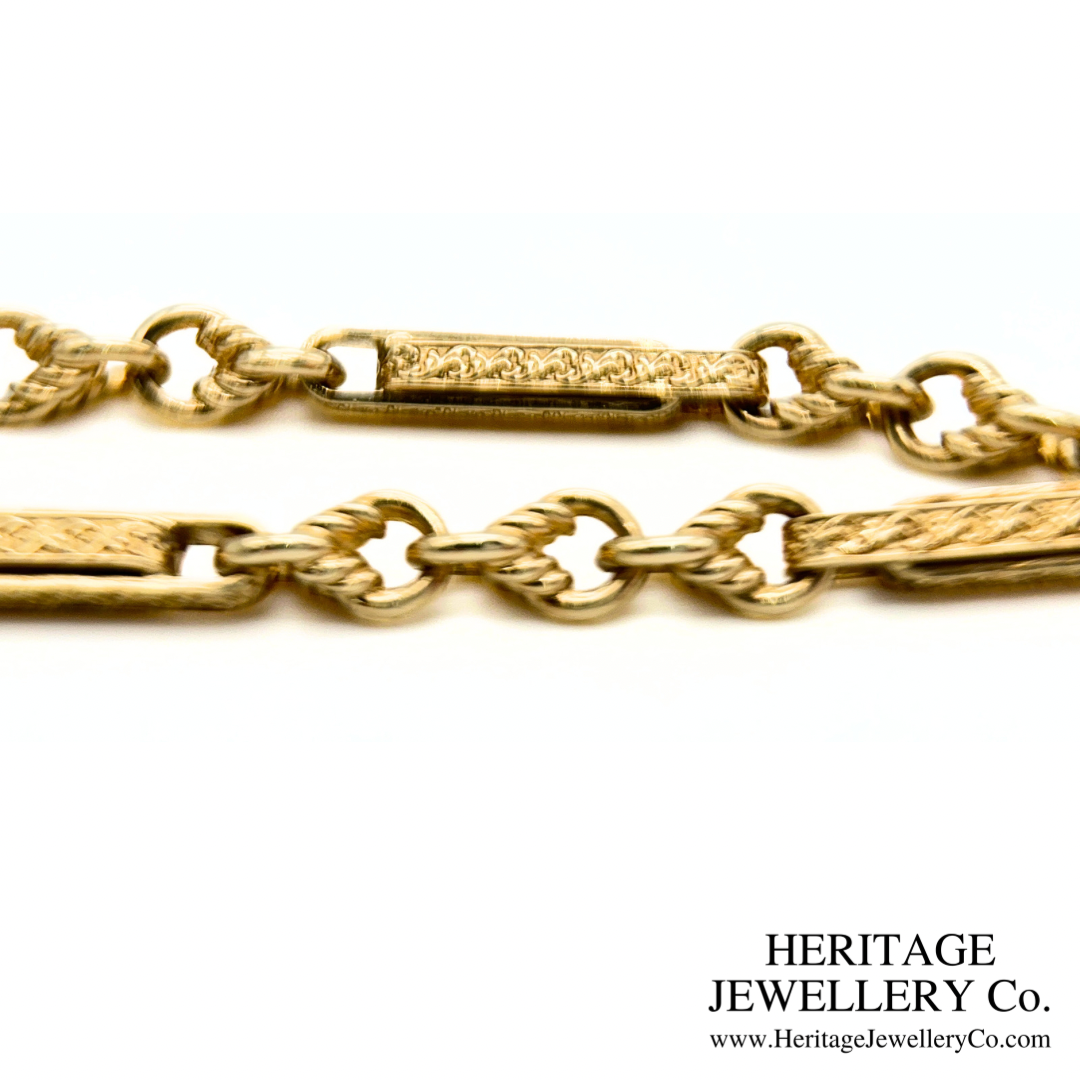 Edwardian Fancy Link Gold Bracelet (9ct Gold)