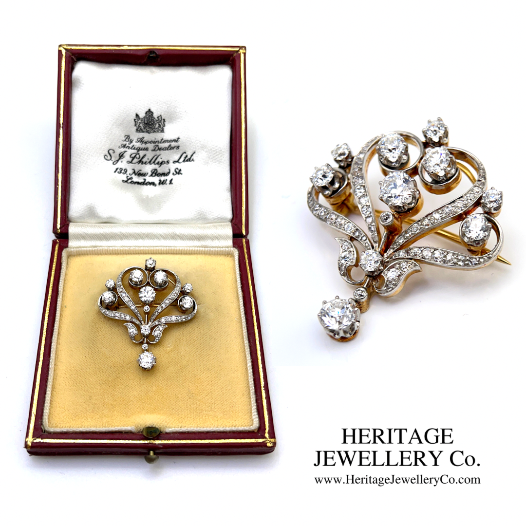 Belle Époque Diamond Brooch Pendant