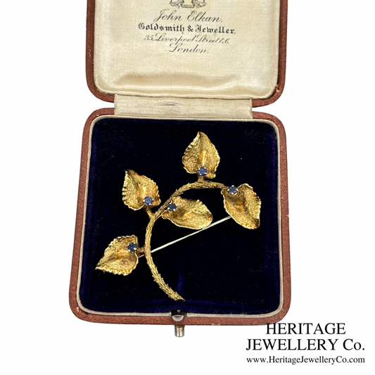 Boucheron Sapphire-Set Leaf Brooch