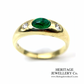 Vintage Emerald and Diamond Gypsy Ring