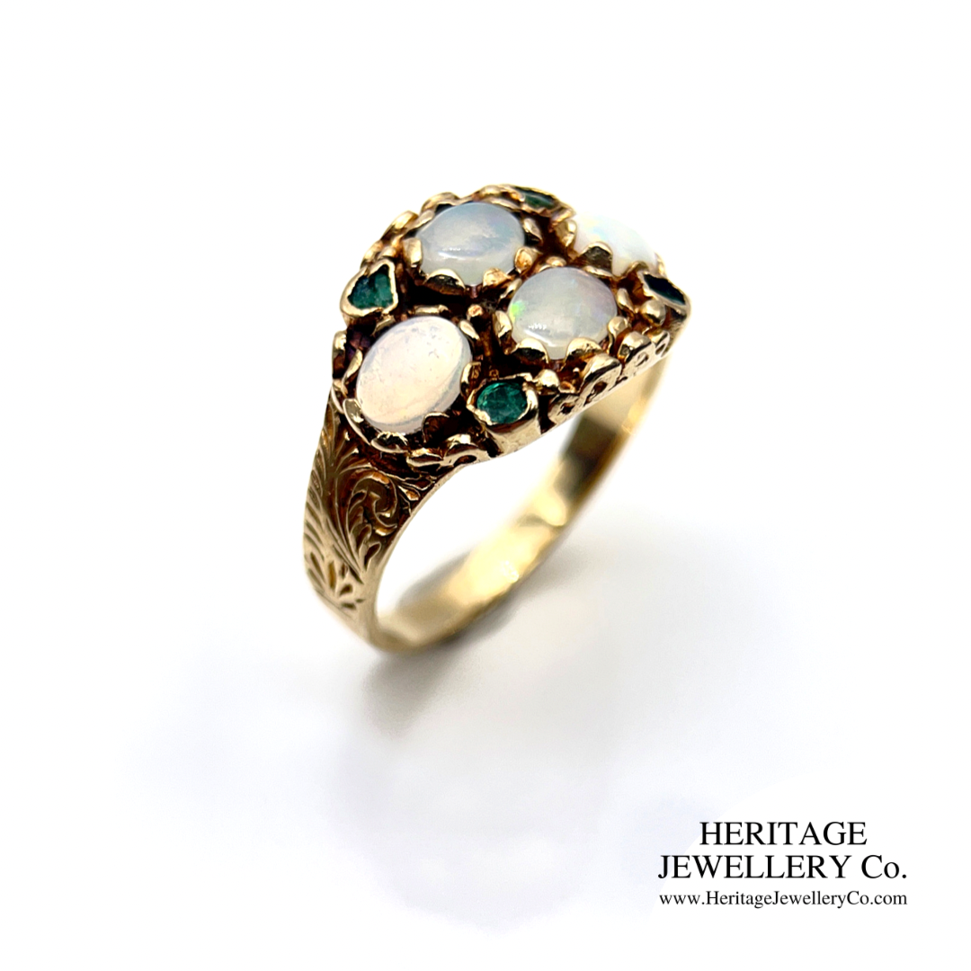 Antique Opal and Emerald Ring