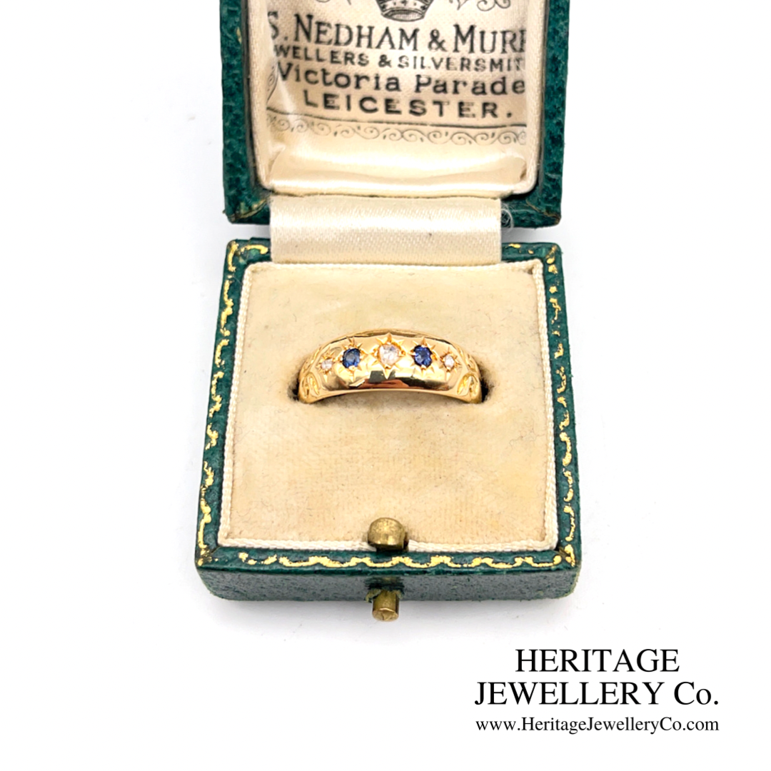 Edwardian Sapphire and Diamond Gypsy Ring (c.1904)