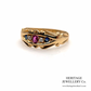 Edwardian Ruby Sapphire and Dia Gypsy Ring