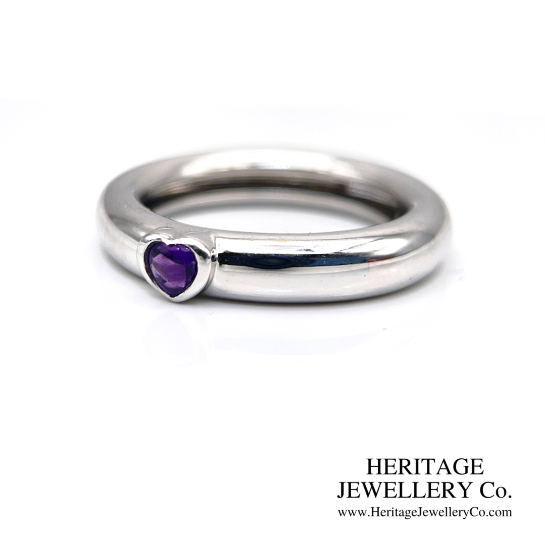 Tiffany & Co. Amethyst Heart Ring (18ct white gold)