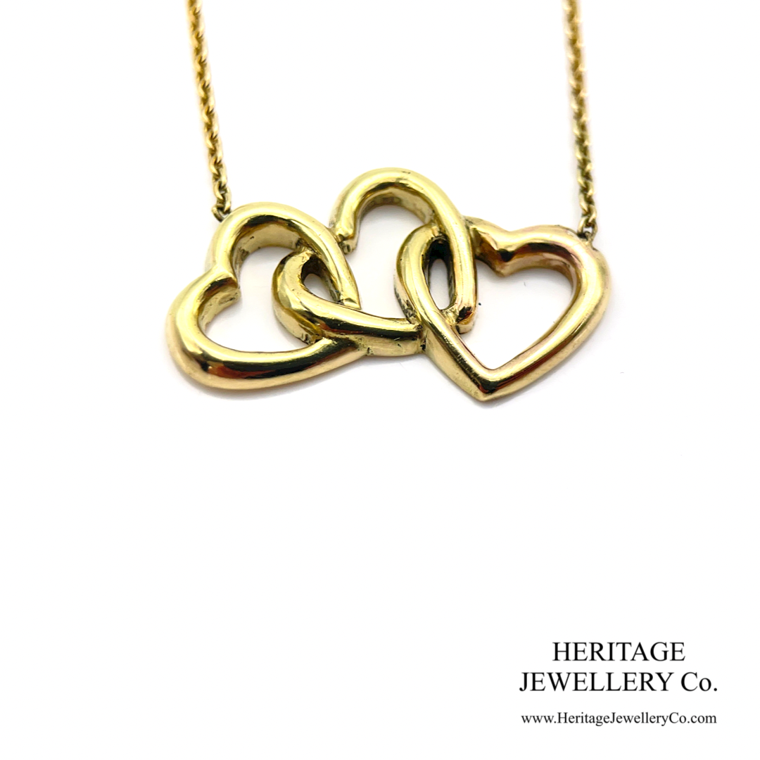 Classic Heart Monogram (Gold) Necklace - The Vintage Pearl