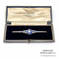 Antique Navette Diamond and Sapphire Brooch