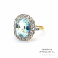 Aquamarine & Rose Diamond Ring