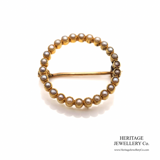 Antique Pearl Brooch (9ct gold; c.1900-1910)