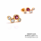 Pink Tourmaline & Diamond Stud Earrings