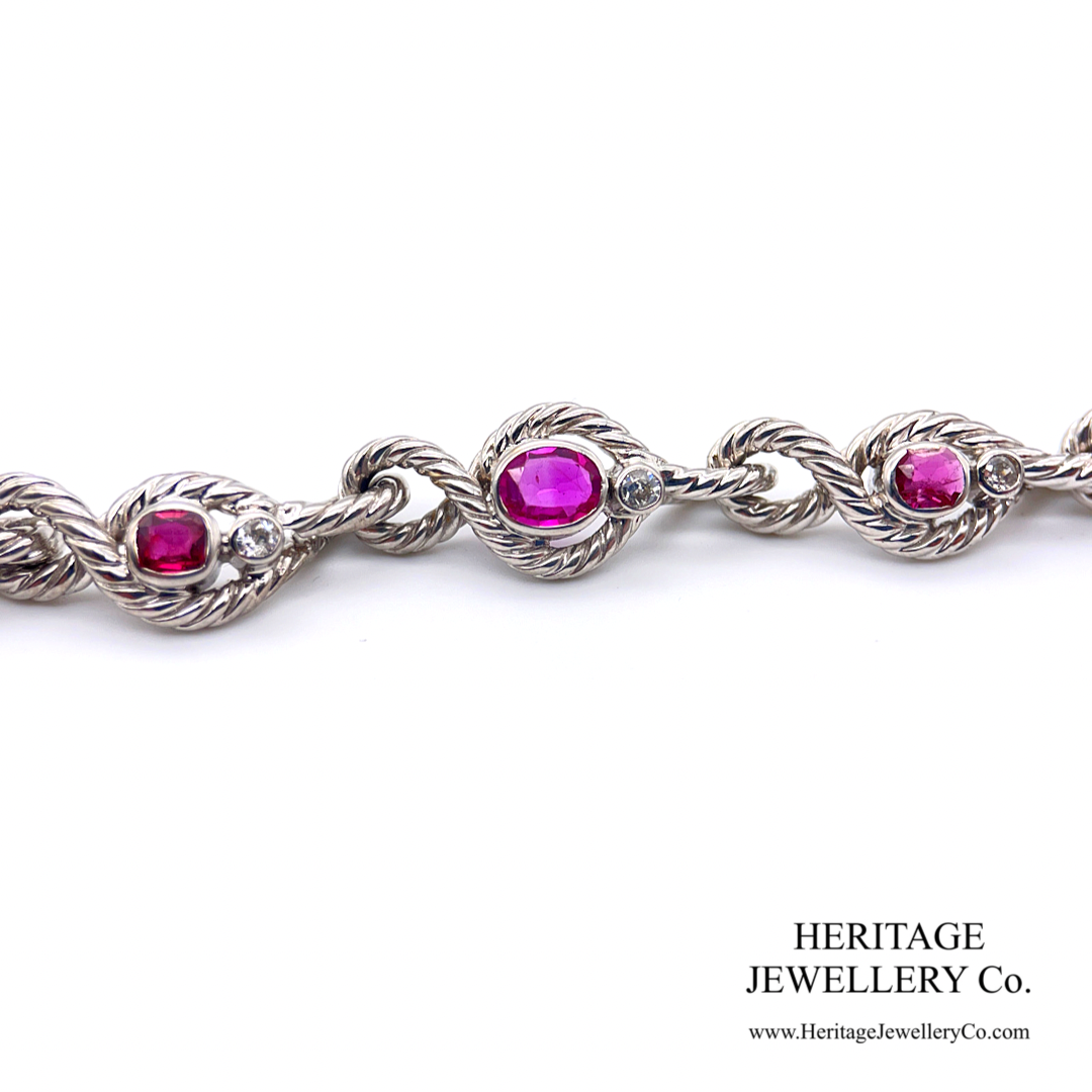 Vintage Ruby and Diamond Bracelet (18ct white gold)