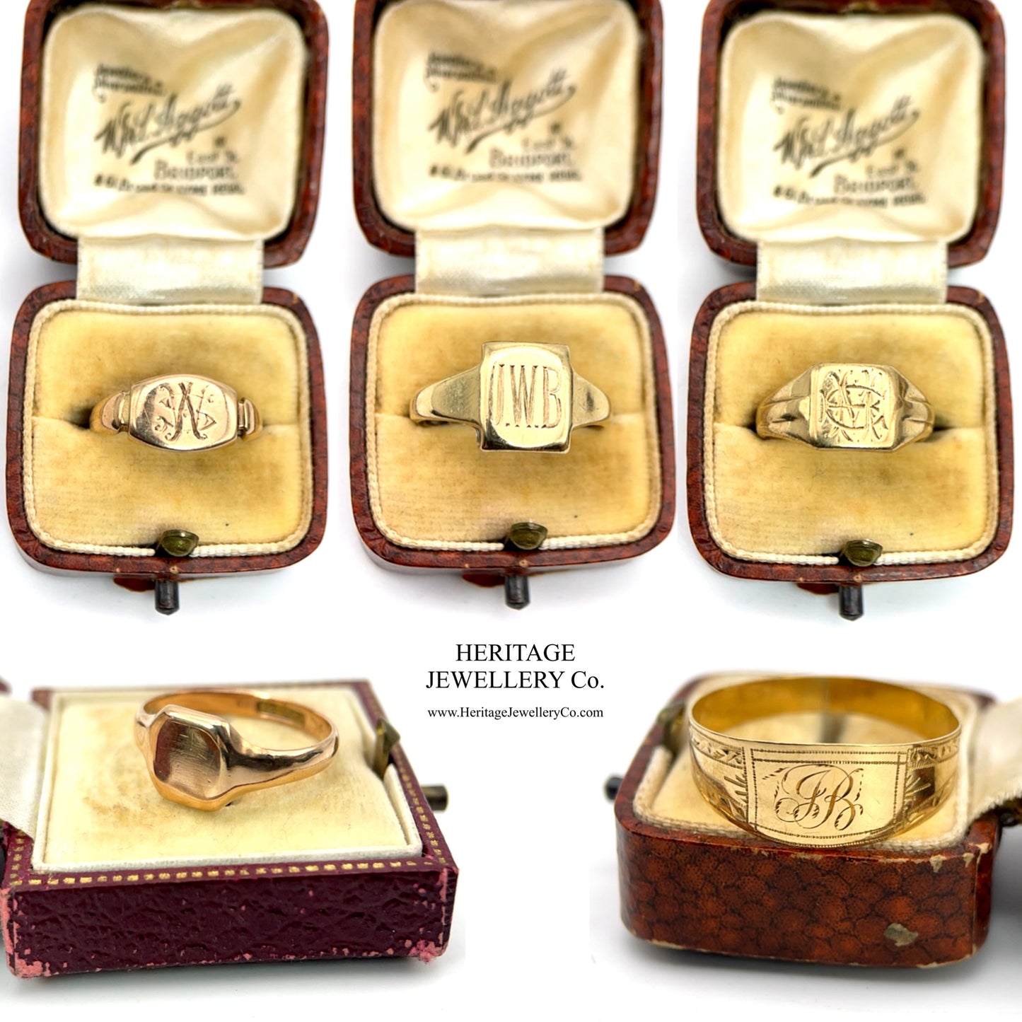 Antique Rose Gold Square Signet Ring (c. 1915)