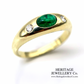 Vintage Emerald and Diamond Gypsy Ring