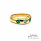 Vintage Emerald and Diamond Gypsy Ring