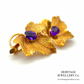 Amethyst Leaf Brooch 18ct