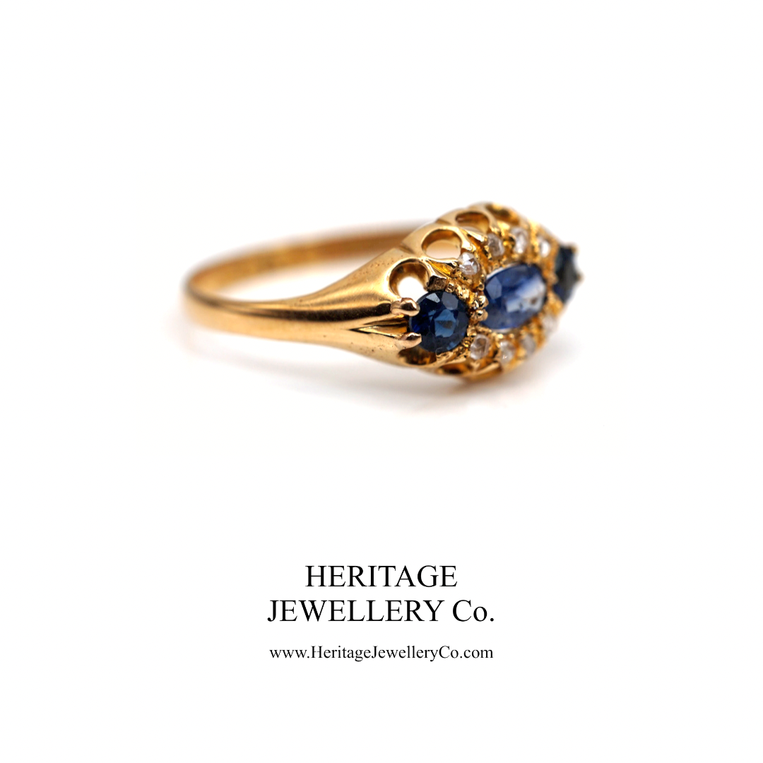 Antique Sapphire and Diamond Ring (c. 1902; 18ct Gold)