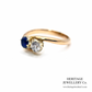 Antique Sapphire & Diamond Cross-Over Ring
