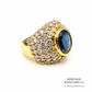 Vintage French Sapphire & Diamond Bombe Ring