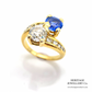 Sapphire & Diamond Crossover Ring