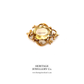 Large Gold & Oval Citrine Brooch