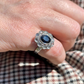 Saphire & Diamond Cluster Ring