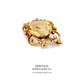 Large Gold & Oval Citrine Brooch